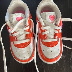 Nike Kids Bright Red and White Sneakers